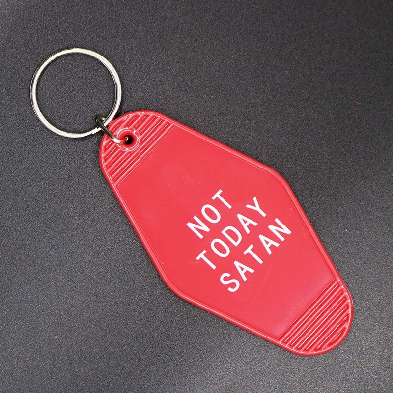 Motel Key Tag Gifts Not Today Satan Keychain Unique Hotel