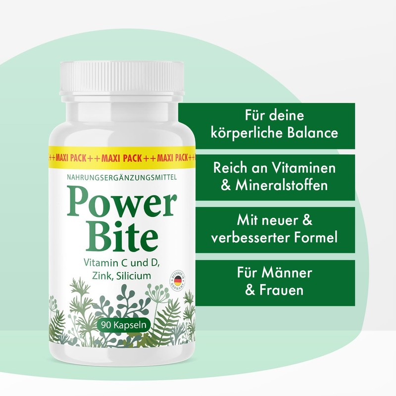Power Bite Kapseln | mit Pflanzenextrakten, Mineralstoffen und Vitaminen |