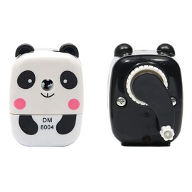 Pencil Sharpener Cute Metal Desk Sharpener with Handle Cartoon Animal Pencil Sharpener for Kids Students Office School (Panda, 1 Pack)