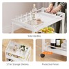 HITNET White Bar Cart, Home Bar Serving Cart, Kitchen Trolley
