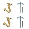 Rocky Mountain Goods Ceiling Swag Hook 2 Pack with Mounting Hardware - 1 1/2” Heavy Duty Swag Hooks for Hanging Planter, Ceiling or Extender Chains - Easy Install with Screws/Brackets (Brass)