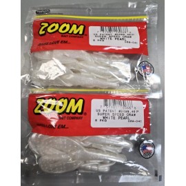 Zoom 2-Zoom Super Speed Craw-4" White Pearl 2 x 8pc, Bedfish BR15