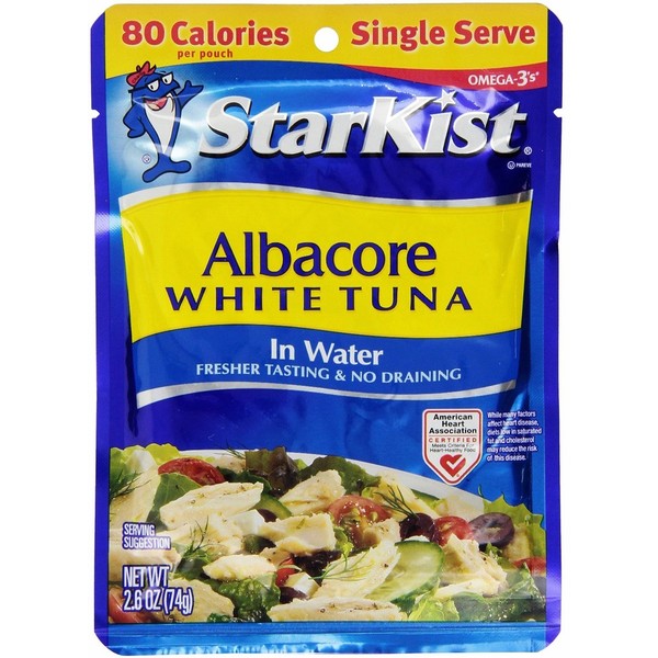 StarKist Albacore White Tuna in Water, 2.6-Ounce Pouch (Pack of 8)