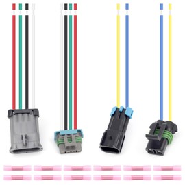 Lisnhlin 3017238 3017233 Spinner/Auger Wire Repair Harness Replacement for SaltDogg SHPE0750 SHPE1500 SHPE2000 SHPE4000 PRO2000 PRO2000CH PRO2500 PRO2500CH, 2-Pin and 4-Pin Male and Female Kit