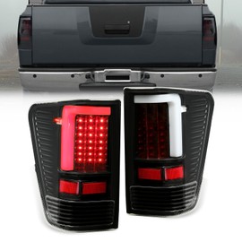 HECASA Pair Tail Lights Compatible with 2004-2015 Nissan Titan Signal Brake Lamp LED Tube Bar Taillight Assembly Replacement for NI2818113 NI2819113 Clear Lens+Black Housing