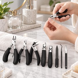 7pcs Stainless Steel Nail Care Tool Set – Manicure & Pedicure Kit with Nail Clippers and Grooming Accessories for Home Use