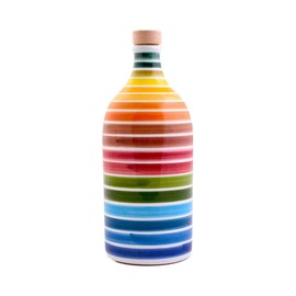 Antico Frantoio Muraglia | Premium Italian Extra Virgin Olive Oil | First Cold Pressed Gourmet EVOO | RAINBOW Arcobaleno Collectible Handmade Ceramic Bottle | 16.9 Fl.oz (500 ml)