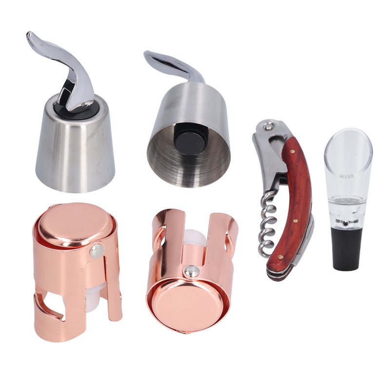 6pcs Wine Tool Kit Champagne Stopper Wine Preservation Cork Wine