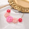 Flyonce Flower Statement Collar Necklace, Summer Holiday Floral Pink Flower