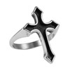 HZMAN Retro Simple Unisex Christian Stainless Steel Religious Cross Ring.