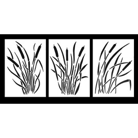 Acid Tactical® 3 Pack - 14" Camouflage Airbrush Spray Paint Stencils - Gun Duck Boat Camo - Cattails Set