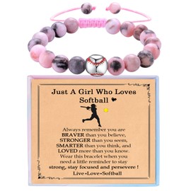 Softball Gifts for Teens Women, Cool Softball Bracelet Gifts for 8-12, 13-16th Birthday Graduation Gifts for Teenage Daughter Granddaughter Sister Friends Niece Bestie Softball Players Team Gifts
