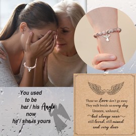 Dabem Memorial Gifts, Sympathy Gift, Grief Condolence Bereavement Gifts for Loss of Mother Mom Father Son, Memorial Bracelet