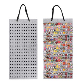 JUXYES Shoe Charms Organizer Wall Hanging Collection Holder With 216 Holes, Portable Decorative Croc Display Hanging Decoration Storage Organizer, Gray