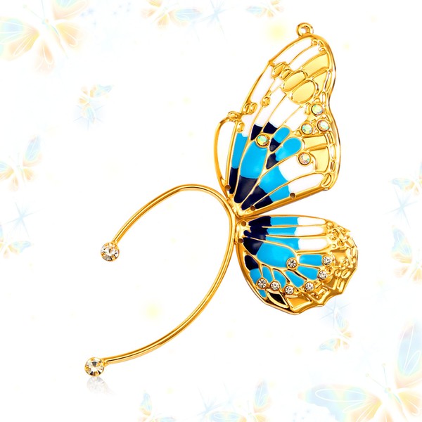 JeVenis Blue Elf Wings Ear Cuff Butterfly Wings Earrings Fairy Costume Viking Fairy Costume Accessories Halloween Cosplay Accessories