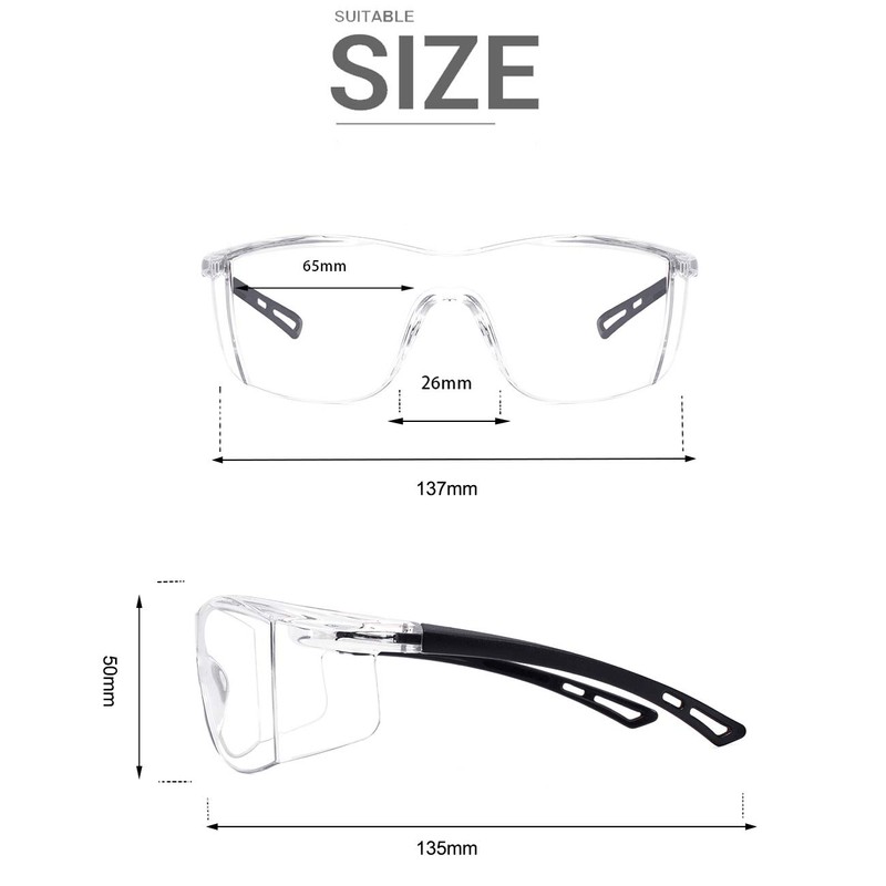 Maxjuli Goggles Lab Safety Glasses,Over The Glasses Design and UV