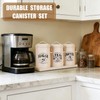 Purpeak 3 Pcs Beige Coffee Tea Sugar Container Set, Metal