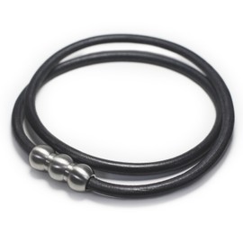 [Elg] Real Leather Necklace (CRAFT) Black EGLN101 M (49 cm)