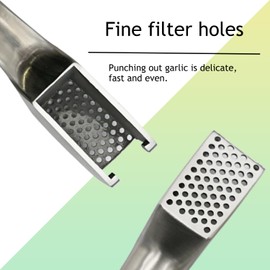 Stainless Steel Garlic Press with Detachable Handle, Kitchen Garlic Crusher, Garlic Mincer, Garlic Press Rocker, Easy to Clean and Crush, Dishwasher Safe Garlic Crusher, Garlic and Ginger Peeler