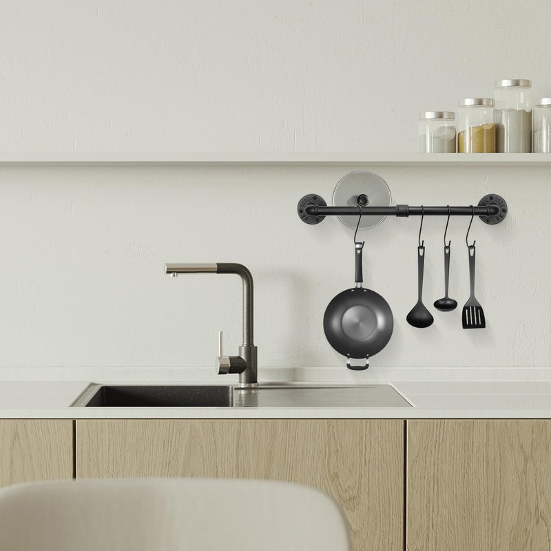 Livabber Industrial Pipe Towel Bar, Rustic Iron Decor Bathroom Hardware