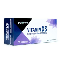 Vitamin D3 1000 IU - 30 Capsules - High Potency, Easy to Swallow Pure Vitamin D Softgel Capsules - Vitamin D3 Supplements Helps Boost Health and Immune System
