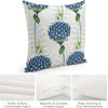 POMOTER Blue Flower White Check Throw Pillow Cover,Traditional Checkered Decorative