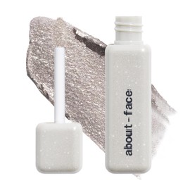 about-face Fractal Glitter Eye Paint Refract – Smudge-Proof, Long-Lasting Liquid Eyeshadow – Intense Sparkle with Mousse Texture – Vegan, Cruelty-Free, Marula Oil Infused – 0.13oz (Soft Silver)