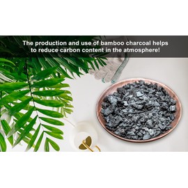 Garden Charcoal, biochar Soil Amendment for houseplants, Potting Soil Improvement for houseplants and terrariums, 100% Master Grade Natural Bamboo Charcoal Granule houseplant Soil Improvement Agent