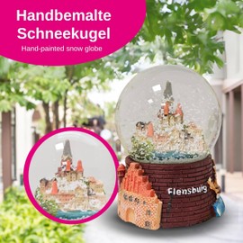 Souvenir Snow Globe Flensburg | Shaking Ball Travel Souvenir Germany Gift | W: 65 mm H: 85 mm | Shake Ball Travel Memory | 30041