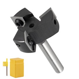 CPROSP Face Cutter 8 mm Shank for Wood, Planer Cutter for Router with 39 mm Cutting Diameter, Dressing Cutter with 3 Blades, Spoilboard Cutter for Professional Smoothing and Levelling