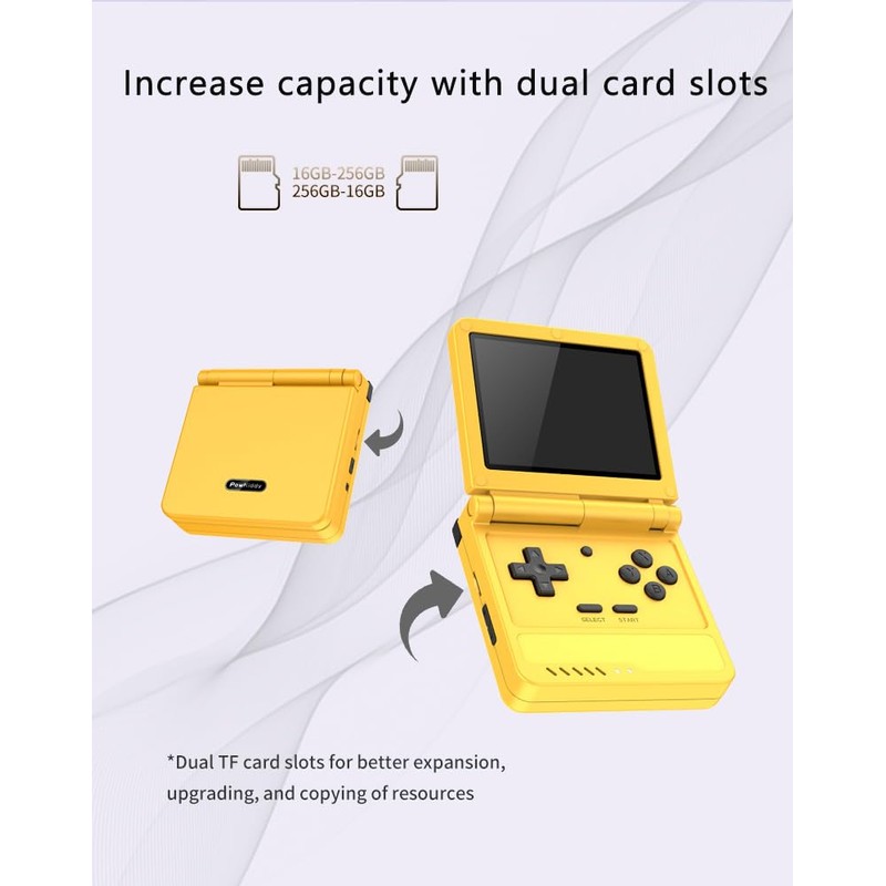 Powkiddy V90S Retro Handheld Console - 10,000+ Preloaded Games, Foldable