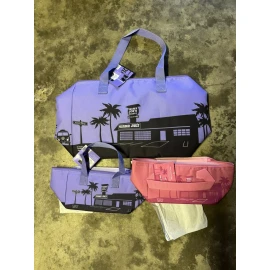 Trader Joe's Valentines Day Large & Mini Insulated Tote 3-Bundle Pink & Lavender