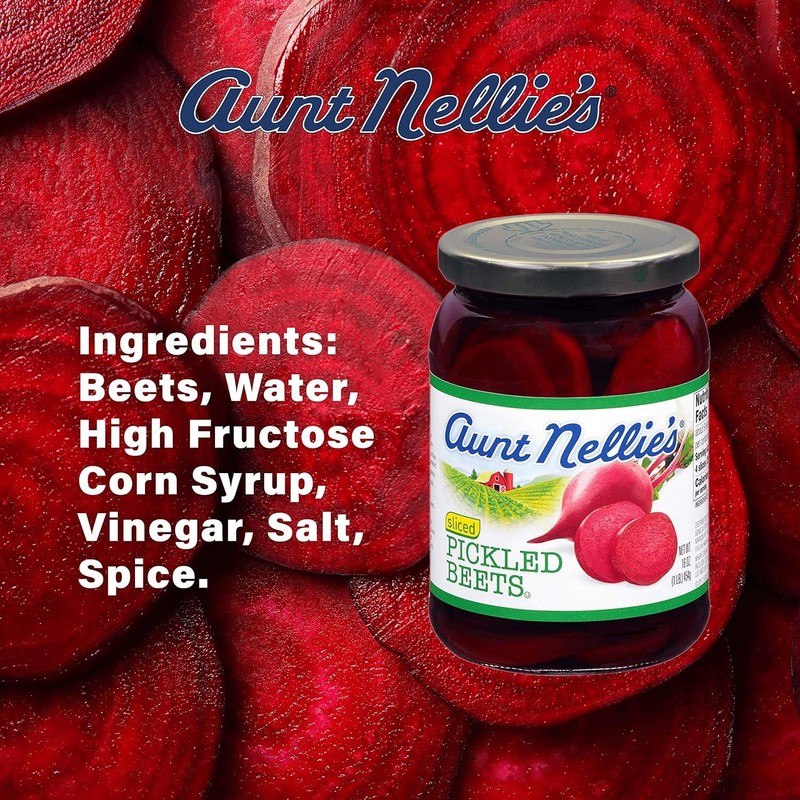 Aunt Nellie’s Sliced Pickled Beets | Tangy, Earthy, Sweet and