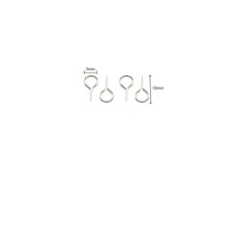 HUIHUIBAO100 Pieces Small Screw Eyes Pin Hook for Jewelry for Jewelry Making Findings DIY Crafts, 5 x 10mm(Silver)