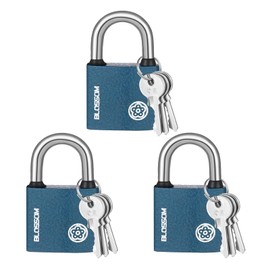 3 Pcs Outdoor Padlock, 38mm Cylinder with 3 Keys Per Lock, Heavy Duty Padlock Outdoor Weatherproof, Padlocks with Keys Outdoor for Wooden Doors, Iron Doors, Lockers Etc