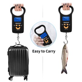 Digital Fish Scale, Fishing Scale Hanging Scale,110lb/50kg Luggage Scale,SKEAP Large Handle & Backlit LCD Display, Fishing Equipment, Fishing Accessories, Fishing Gifts for Men