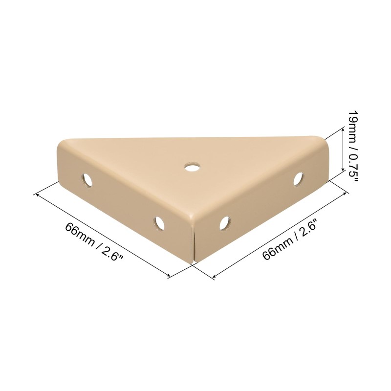 uxcell 4Pcs Angle Corner Brackets 66mm x 66mm, Cold Rolled