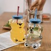 Kawaii Bear Sippy Cup 19oz, Clear Bear Glass Cup with