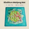 Aesthetic Watercolor Mahjong Mat, Durable & Easy Clean Blue-Green Game