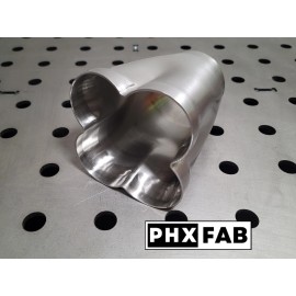 Phx Fab 4 Into 1 Weld On Merge Collector 1 1/2" Inlet 2 1/8" Outlet 304 Stainless Steel