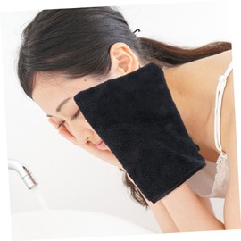 WOONEKY 3pcs Exfoliating Makeup Remover Gloves for Gentle Skin Cleansing Soft Microfiber Shower Cleaning for Sensitive Skin Travel-friendly Beauty Essential