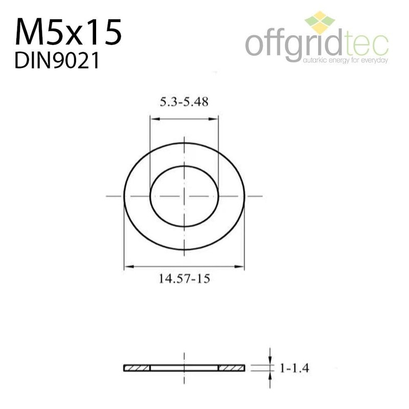 Offgridtec Washers M5 x 15 mm - Pack of 100