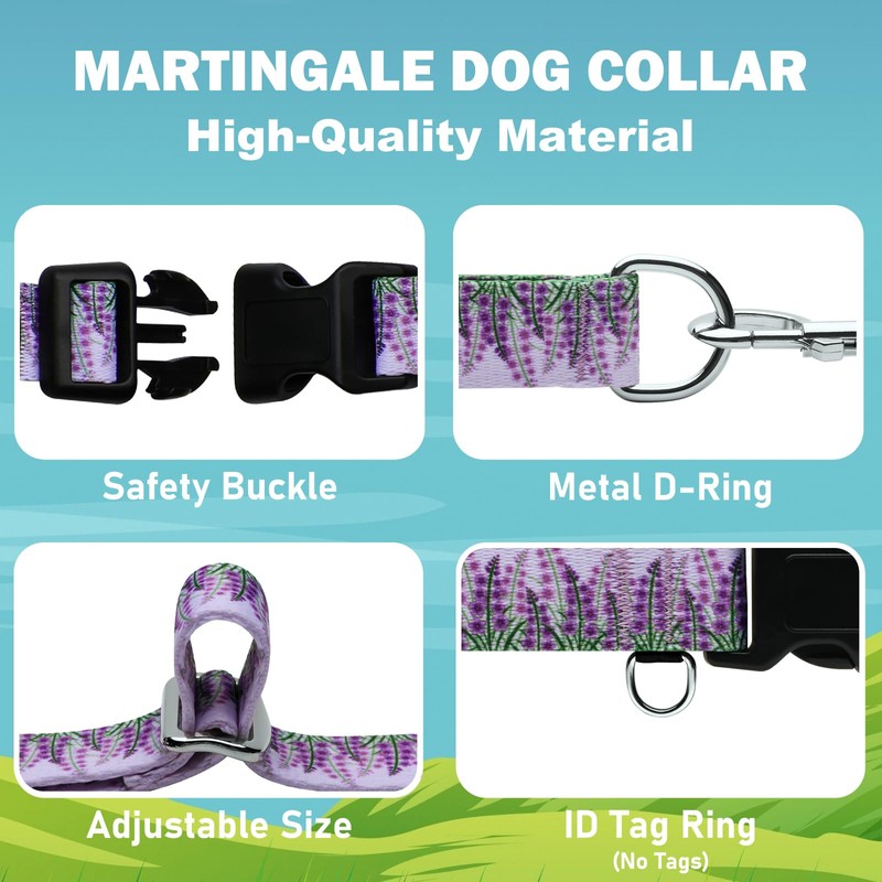 Fidohug Martingale Collar for Dogs with Buckle Floral No Pull