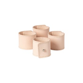 Costa Nova 2" Leather Napkin Rings, Blush - Set of 4 | Vegetable Tanned | Handcrafted in Portugal | Utensil and Cutlery Safe Material | Restaurant Quality Tableware