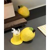123Arts Lemon Ceramic Toothpick Box Toothpick Holder Organizer Cotton Swab