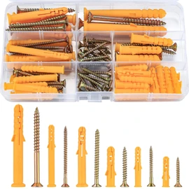 Board Anchor Screw Set, 6 Sizes, 88 Pieces, Drywall Anchor Kit, Screw for Plasterboard, Expansion Tube, Hollow Wall Anchor, Tapping Screws, Plastic Anchor Bolts, Anti-Rotation, Fixing Fixers, Screws