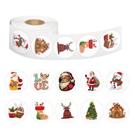 500 Sheets Christmas Stickers for Kids Classroom, Christmas Party Favors, Christmas Crafts Make Your Own Christmas Stickers Sheet, Round Seal Label Stickers Christmas Face Stickers Holiday Games Stick