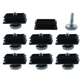 sourcingmap Adjustable Leveling Feet 25 x 50mm Rectangle Inserts Furniture Glide 8 Sets