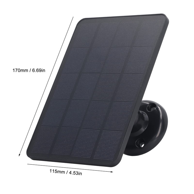 Solar Panel for Security Camera, 10W DC 5V Micro USB