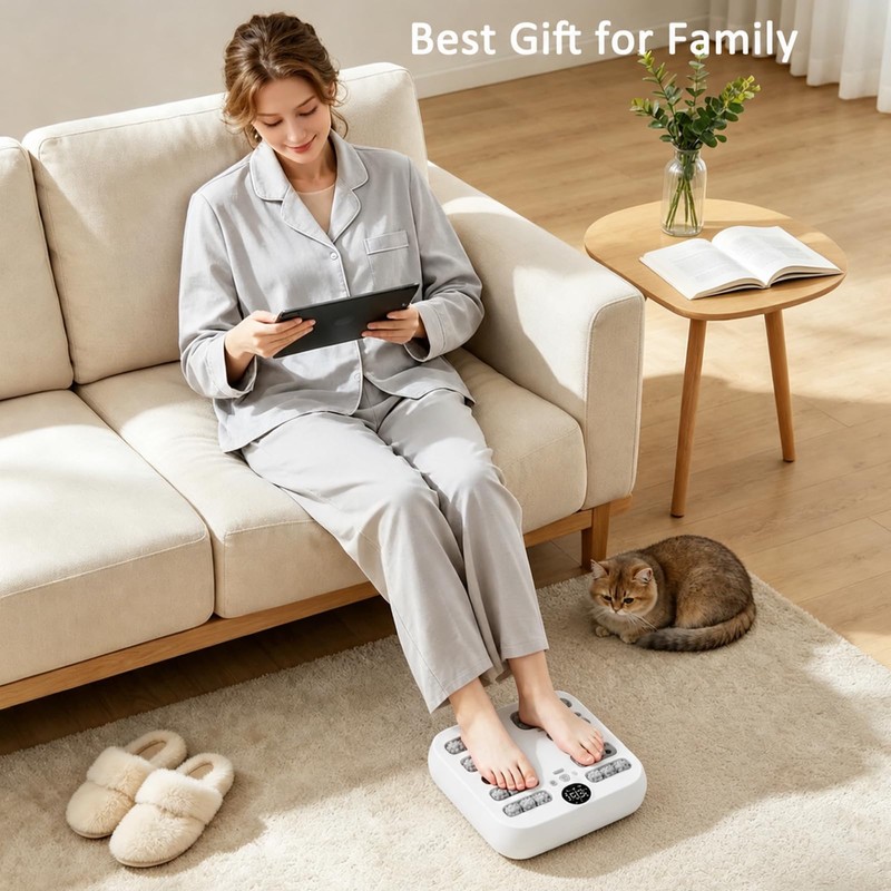 Electric Foot Massager – Up-Down Vibration & Heat Therapy White